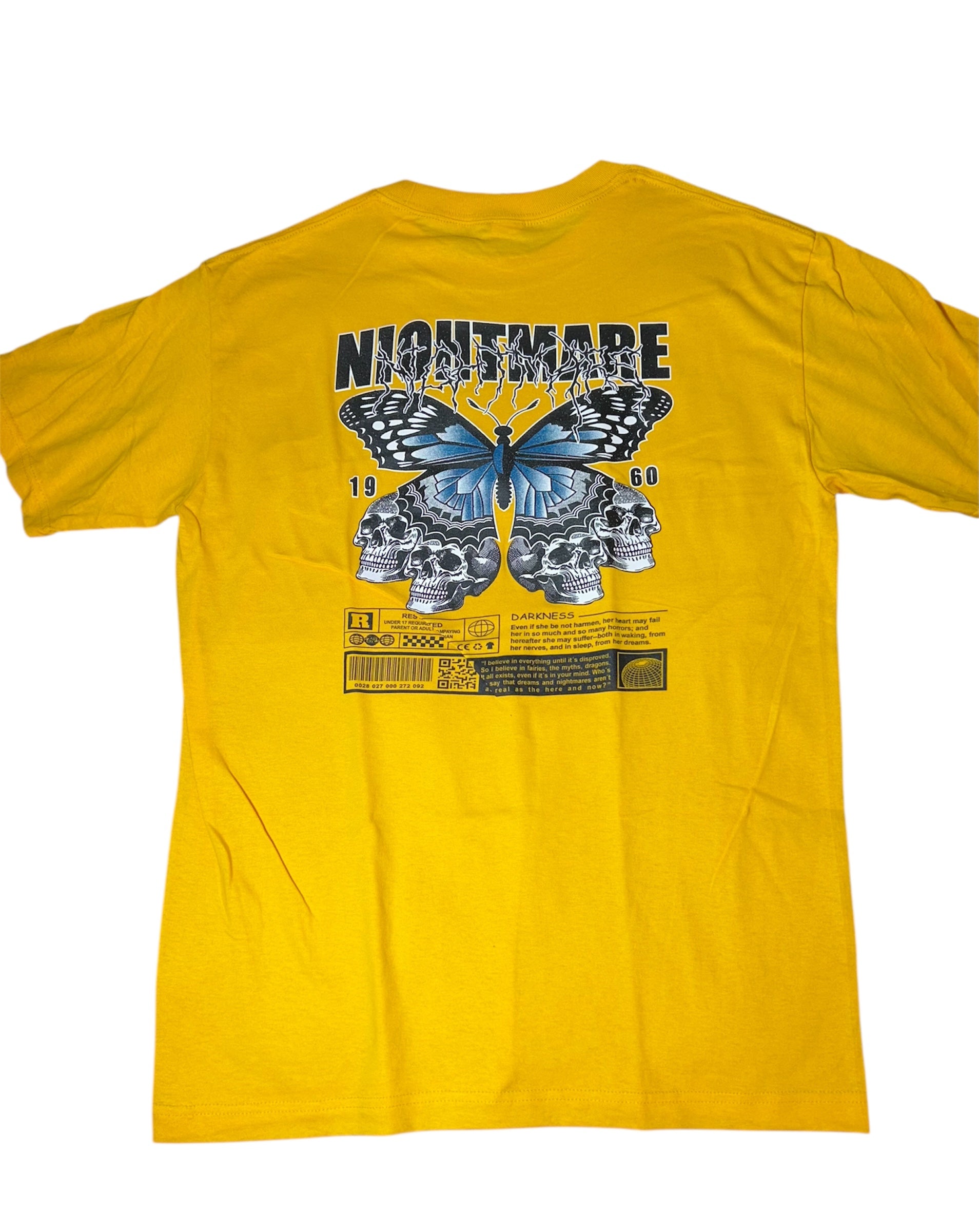 Playera amarilla mariposa calavera